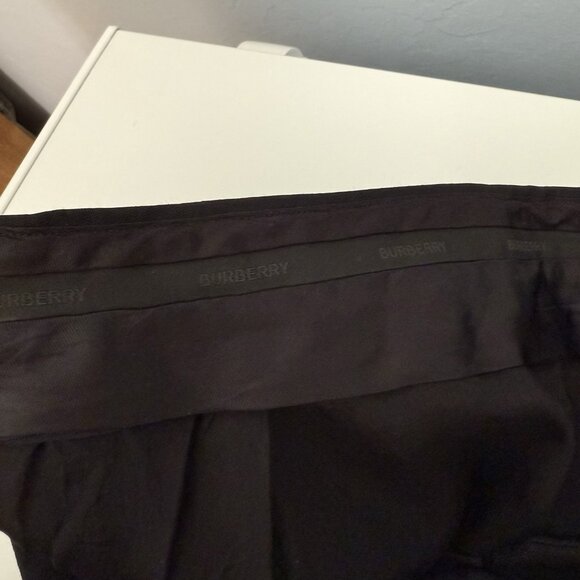 BURBERRY UNIFORM Wool Slim Tuxedo Trousers Pants Black Size US 2 - Picture 5 of 12